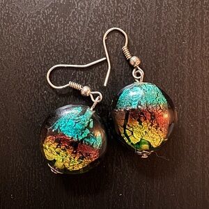Colorful Dichroic Glass Earrings